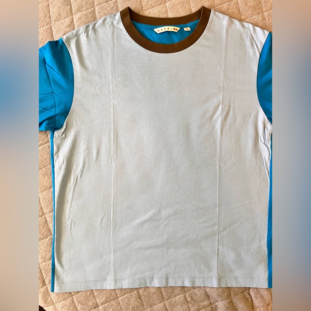 Nwot Marni Uniqlo Medium Blue Retro T-Shirt View 3